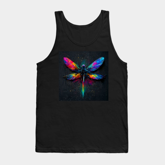 Rainbow Dragonfly From Another Dimension Tank Top by PsychedelicPour